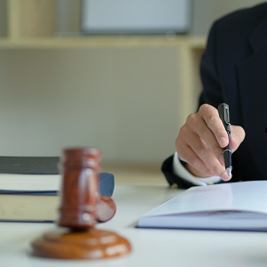 The lawyer is giving legal advice..